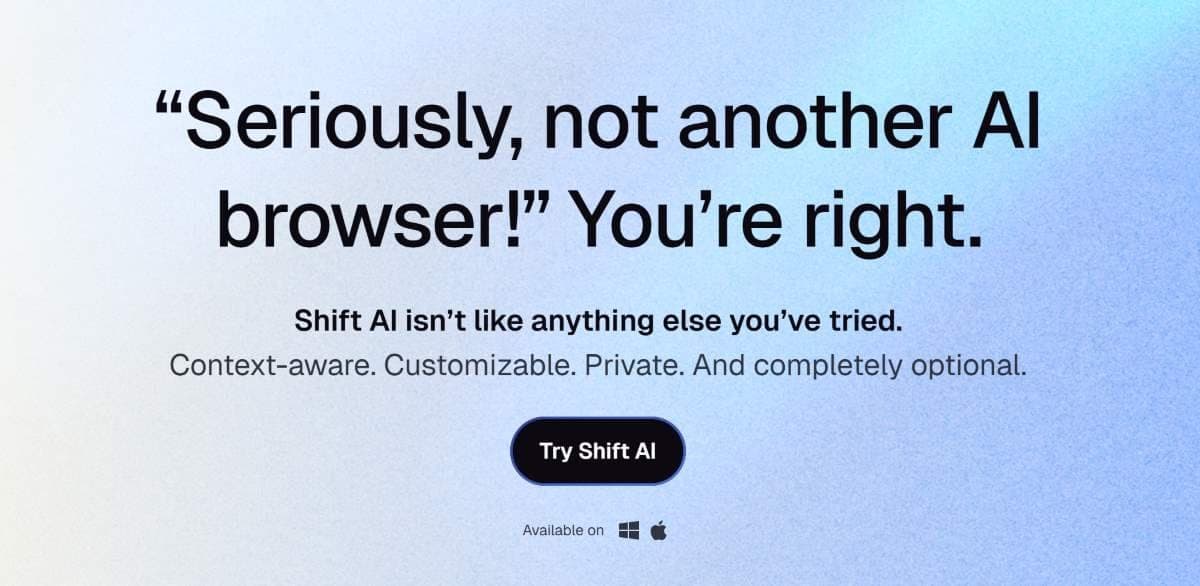 Shift unveils Shift AI: browser-integrated assistant promising page-contextual and private communication