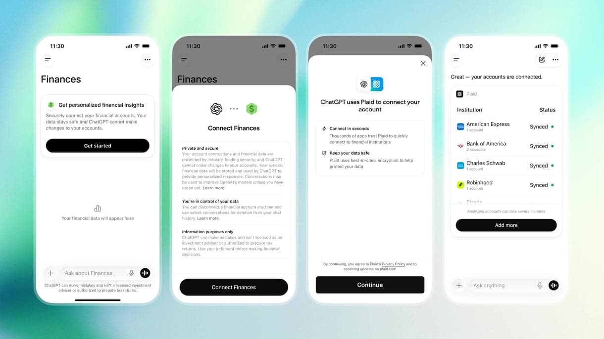 A ChatGPT bankszámlák összekapcsolását teszteli Plaid közvetítéssel, kezdetben fizetős US szolgáltatásként